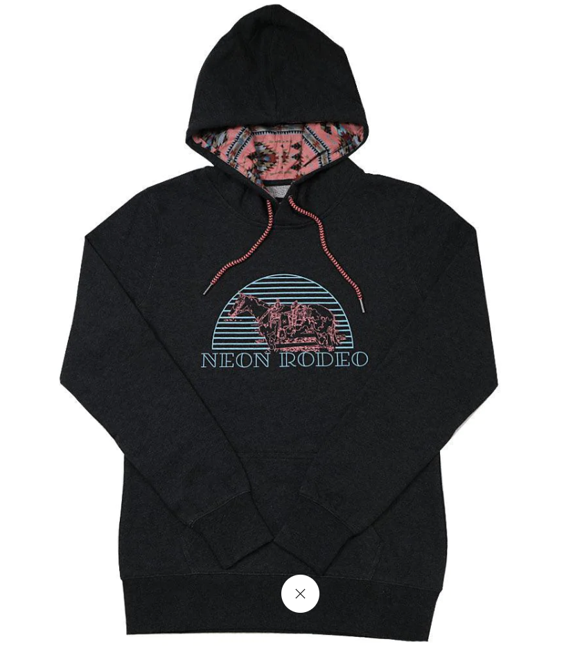 Women's Neon Rodeo Charcoal Grey Hoodie by Hooey
