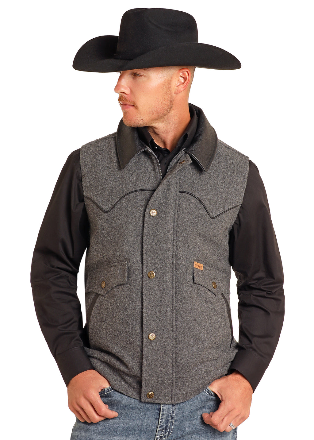 The Hold Up Men's Wool Vest by Powder River
