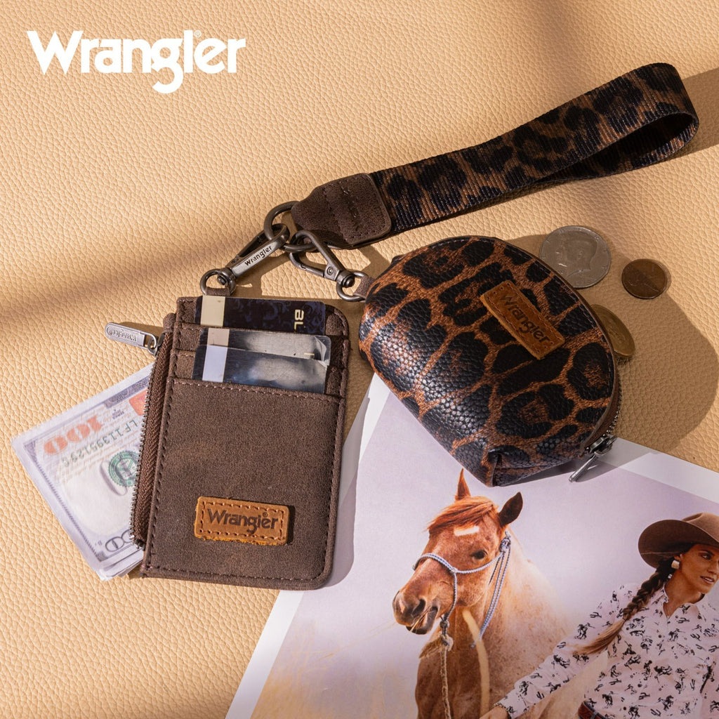 The Cats Meow Wristlet/Key Chain by Wrangler in Coffee