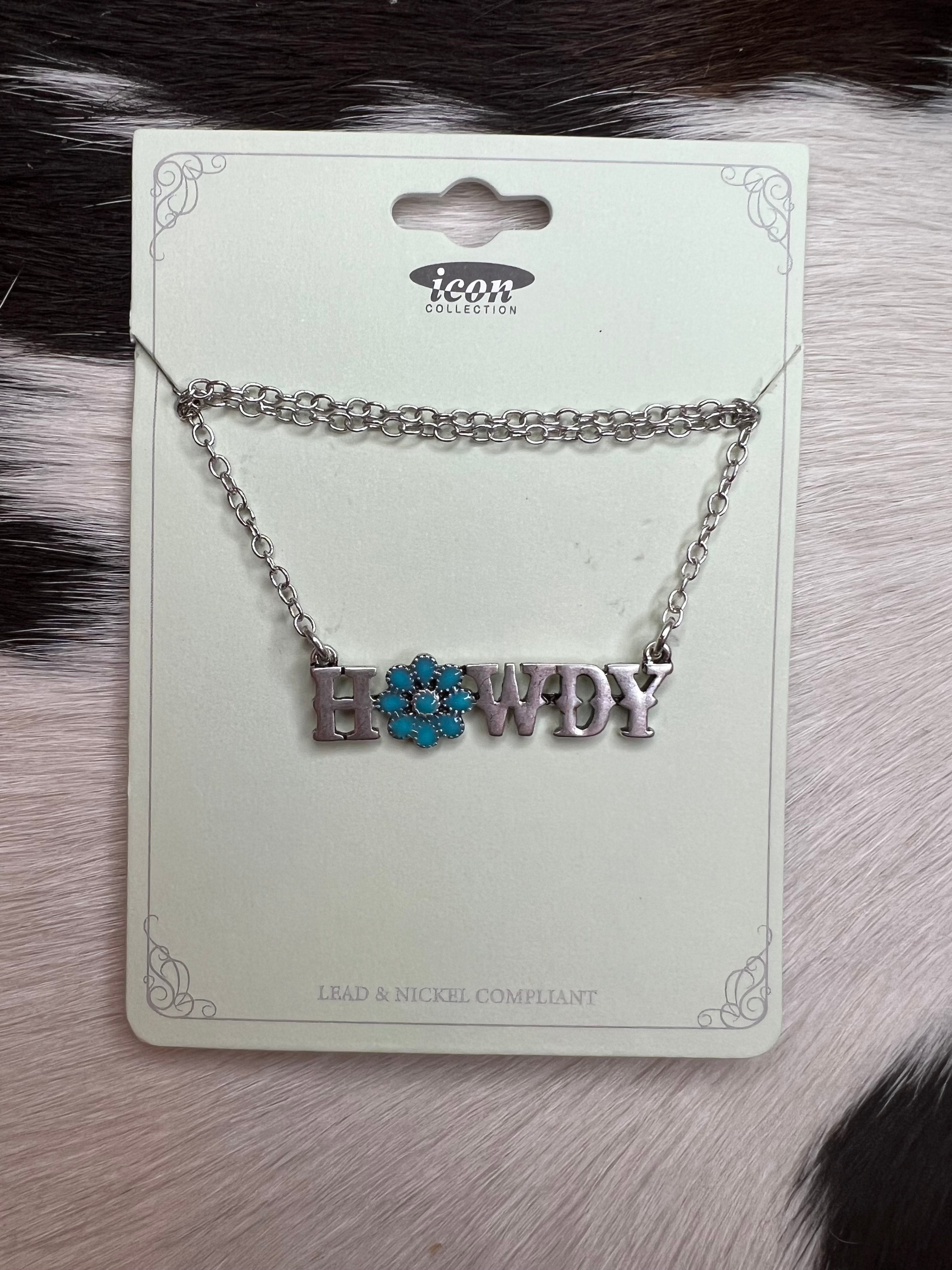 Flowery Howdy Bar Necklace