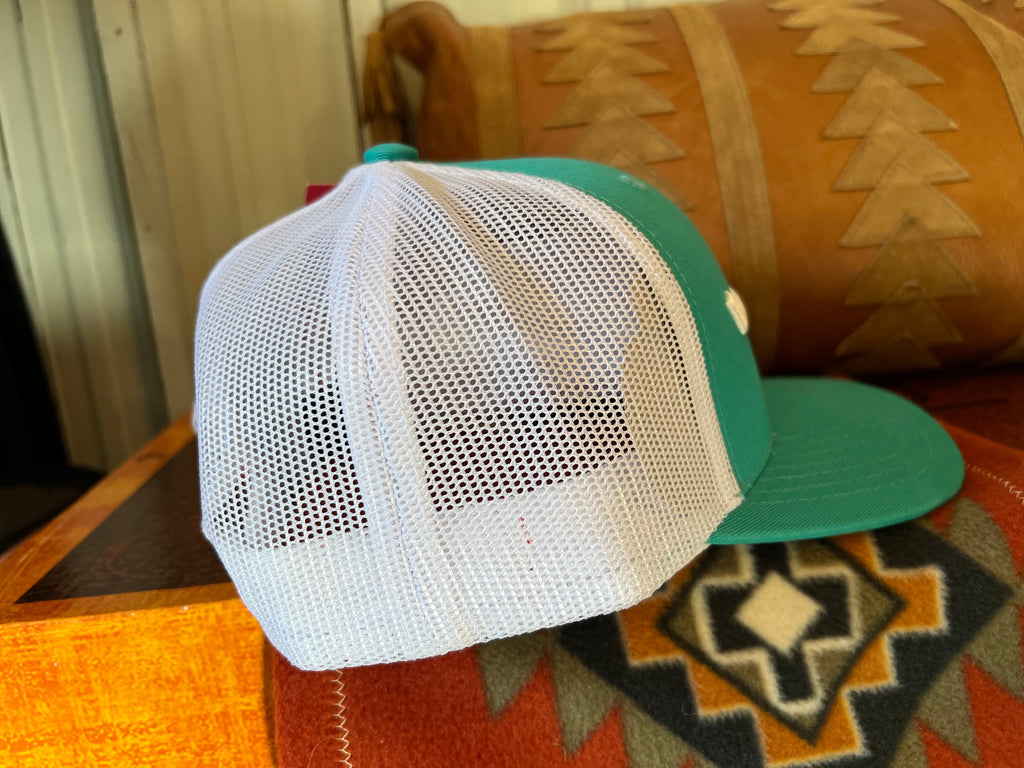 The Weekly Trucker Hat by Kimes Ranch Teal/White