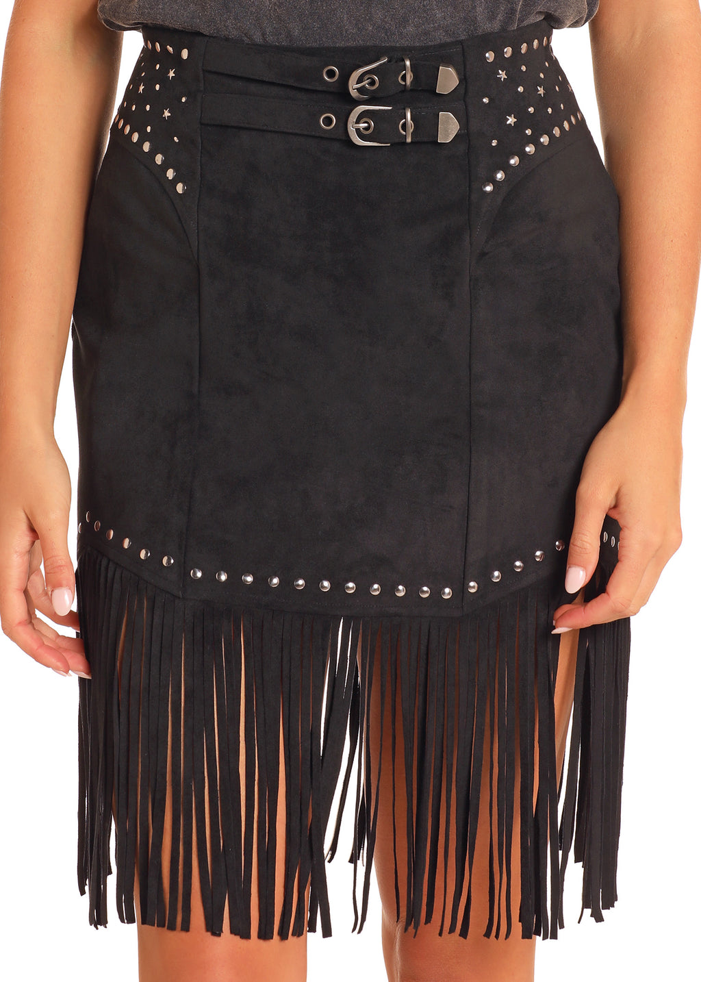 The Black Beauty Fringe Skirt by Rock & Roll Denim