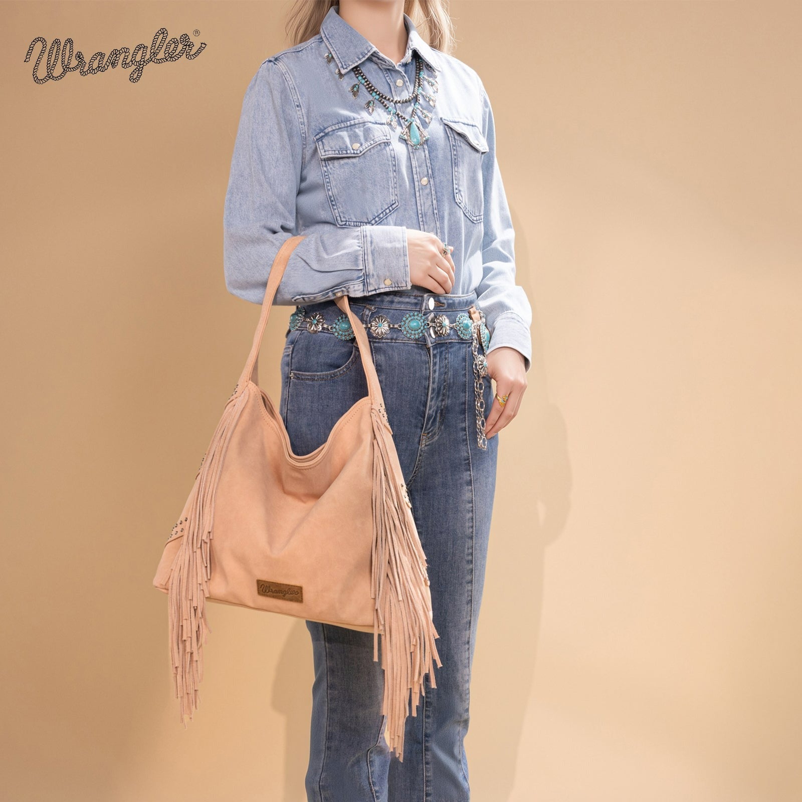 The Tracy Hobo Purse by Wrangler in Dark Pink