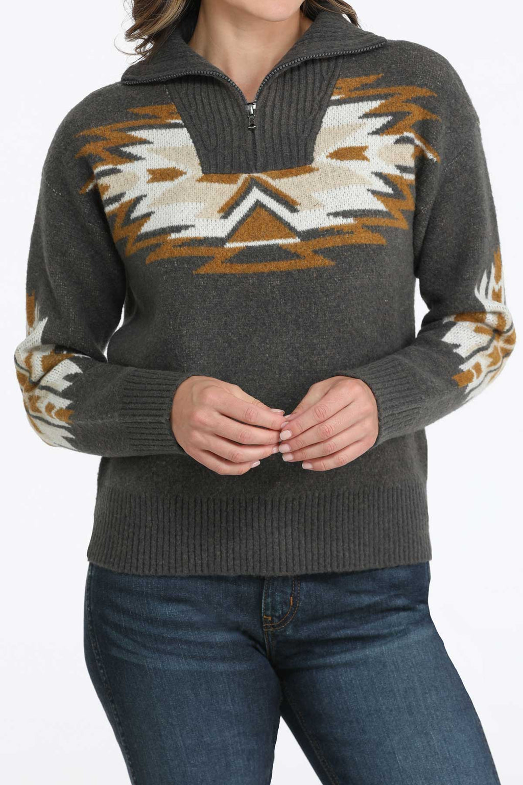 The Cowbabe Class Ladies 1/4 Zip Sweater by Cinch
