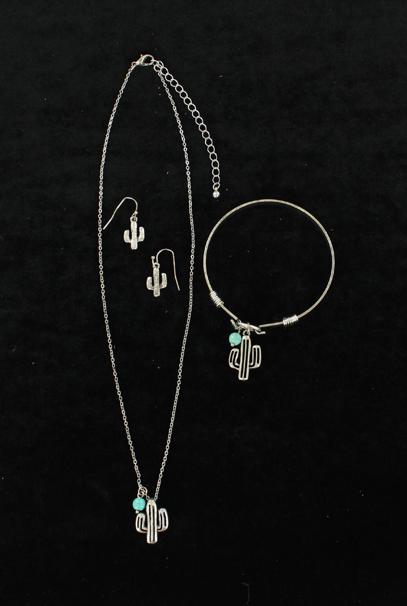 Cacti Gone Wild Necklace, Earring, and Bracelet Set