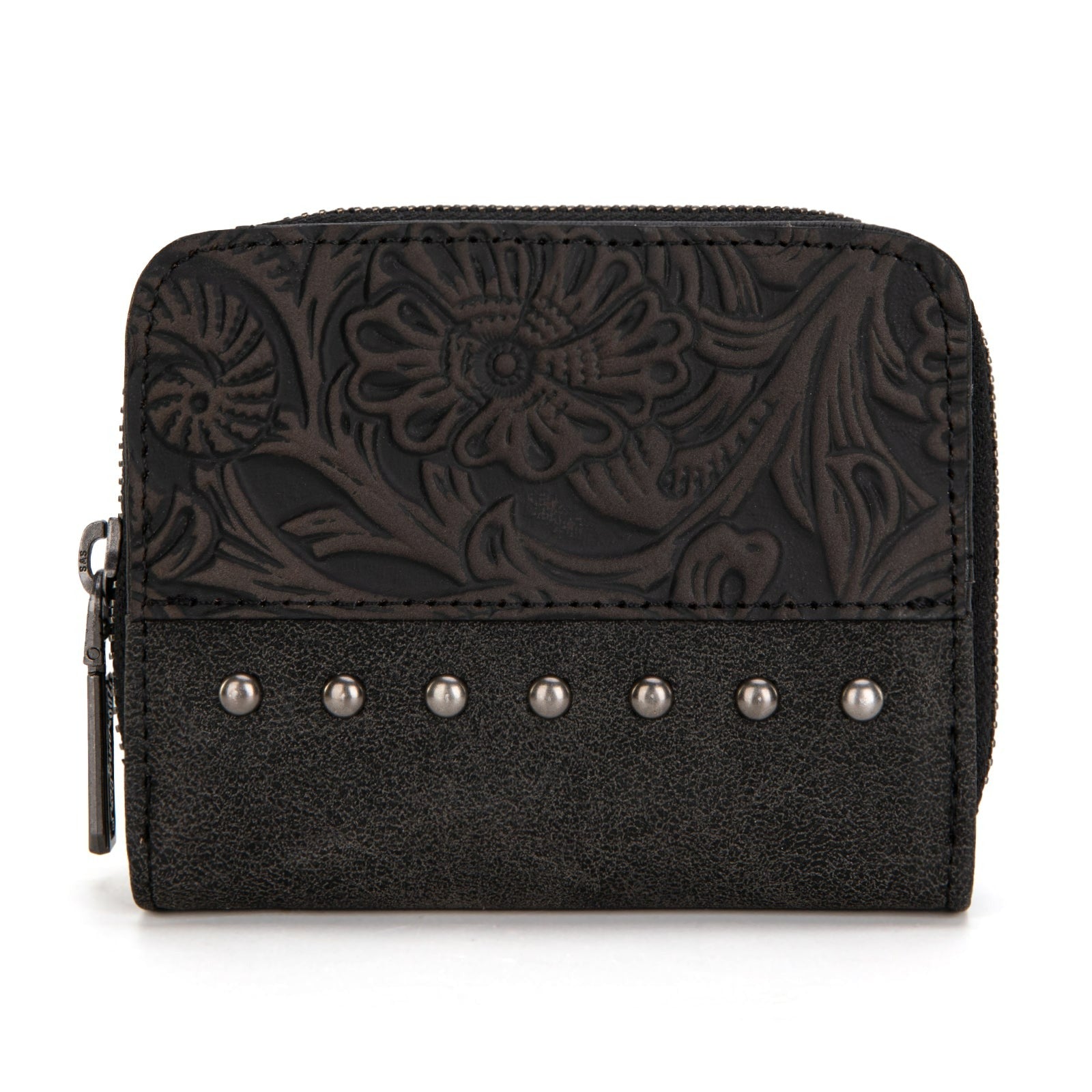 The Dotty Jane Carved Wrangler Wallet - Black