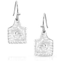 Chiseled Cow Tag Earrings by Montana Silversmiths