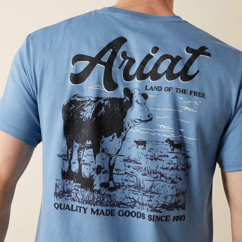 The Quality Hereford Tee by ARIAT in Heron Blue