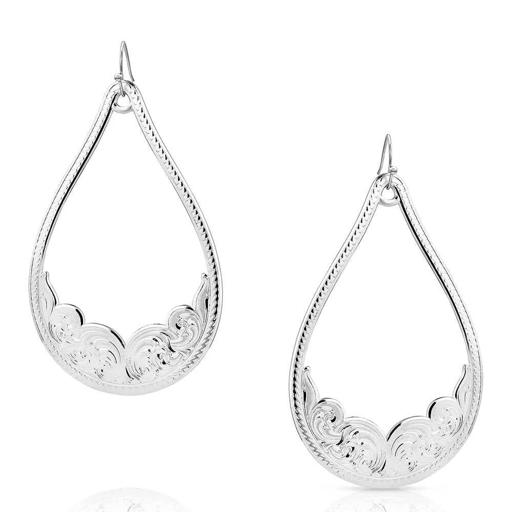 Silver Artistry Open Teardrop Earrings by Montana Silversmiths