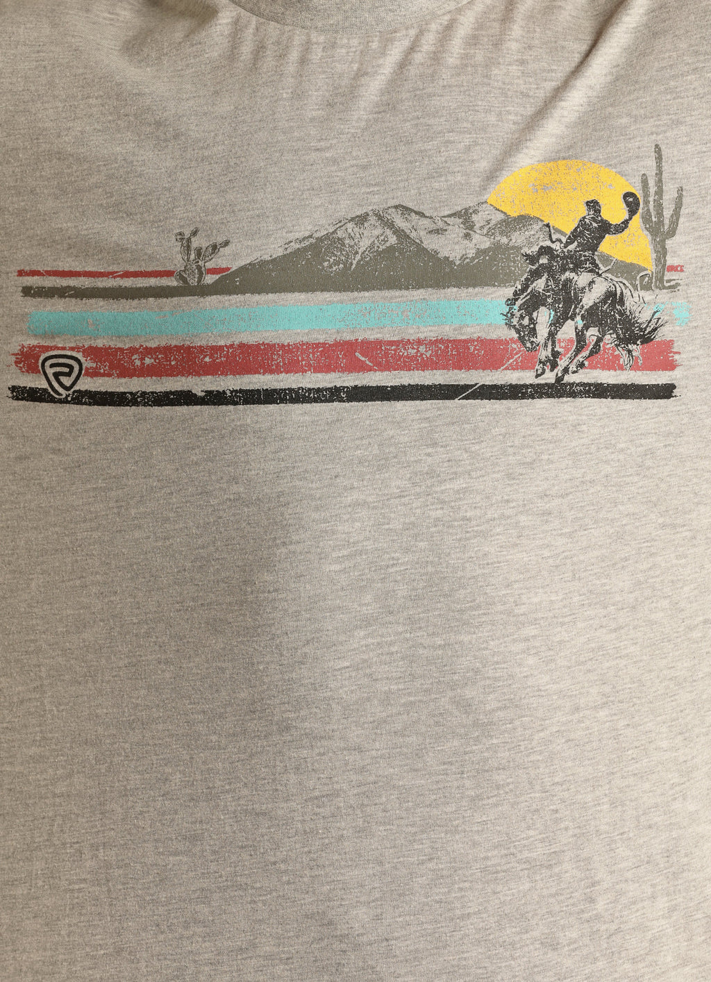 Sunset Bronc Tee in Heathered Grey by Rock & Roll Denim