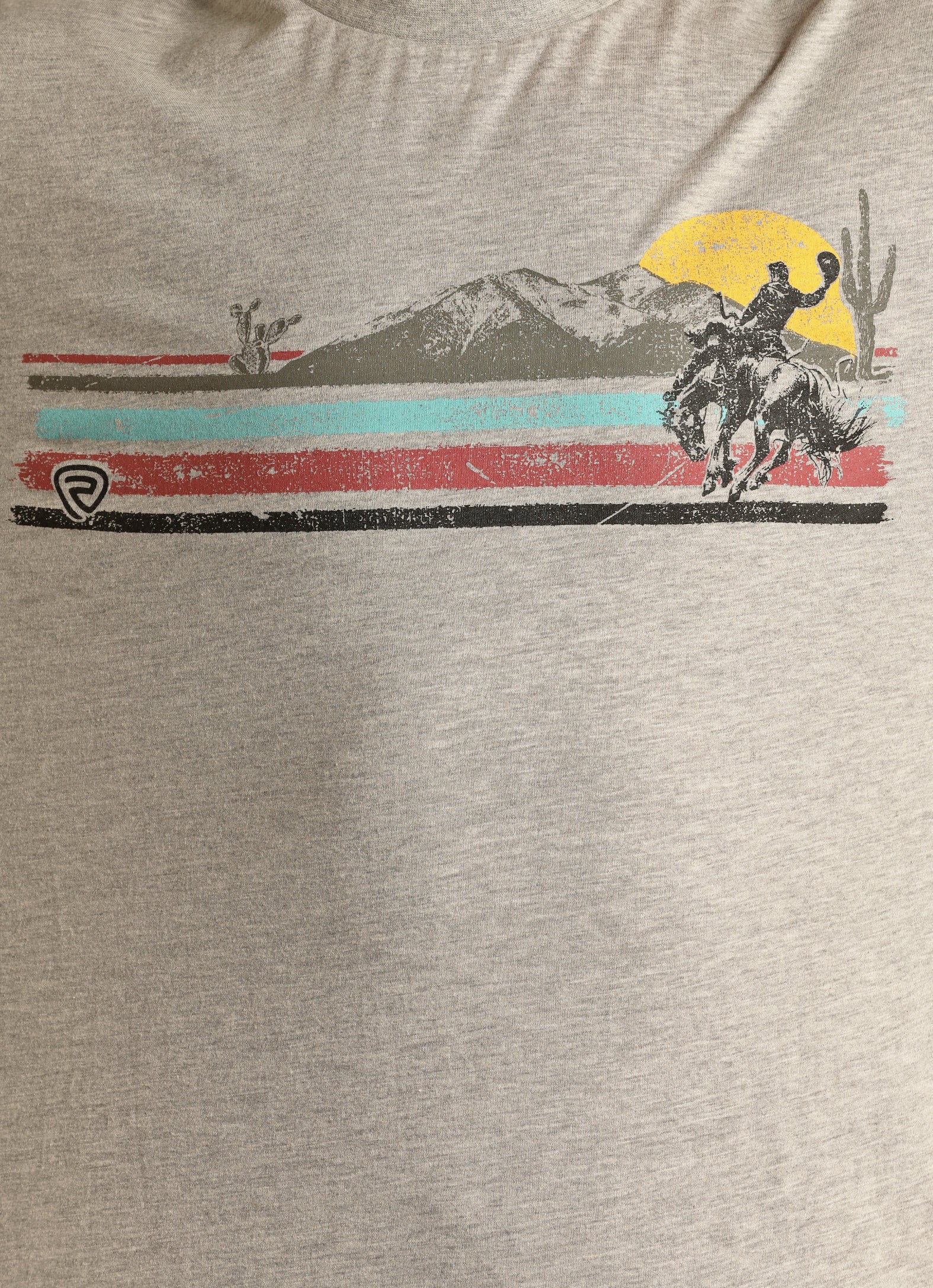 Sunset Bronc Tee in Heathered Grey by Rock & Roll Denim