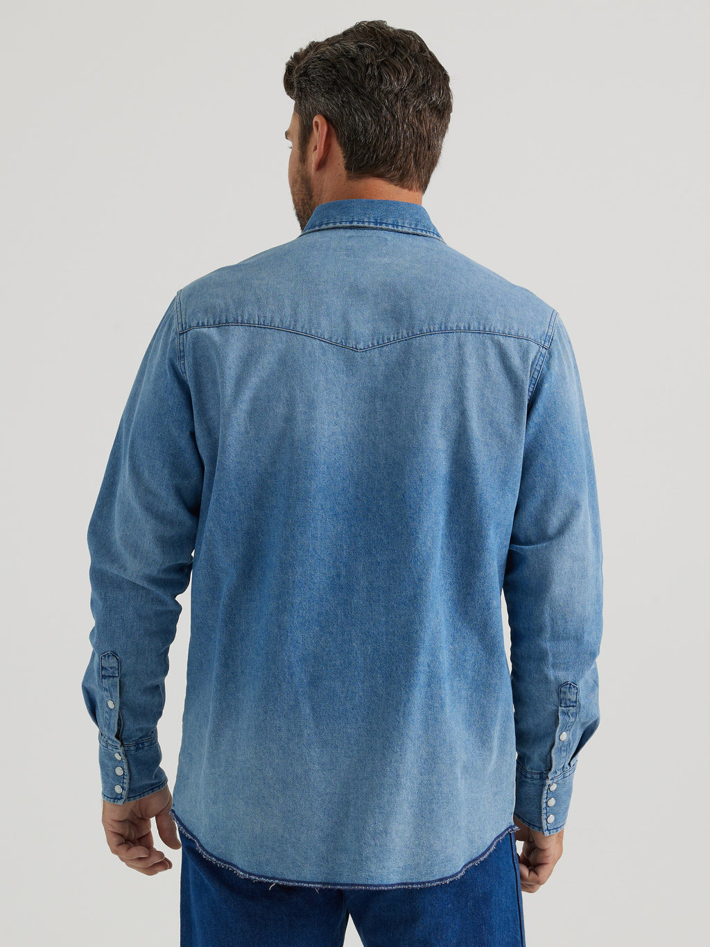 Cowboy Cut Denim Pearl Snap Shirt by Wrangler