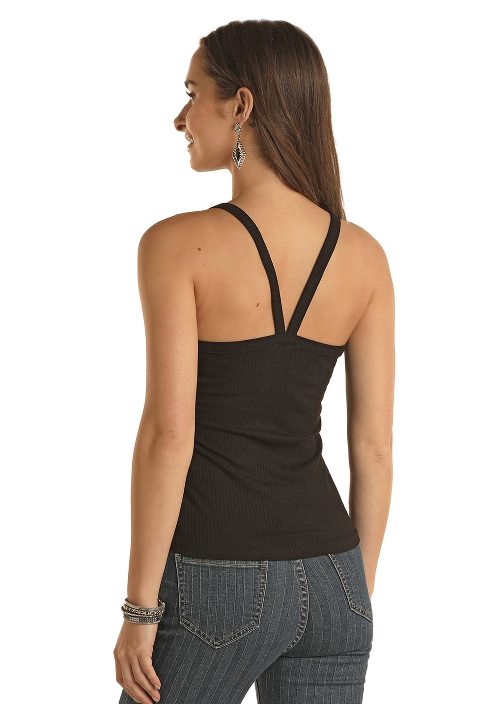 The Carrie Rib Cami - Jet Black