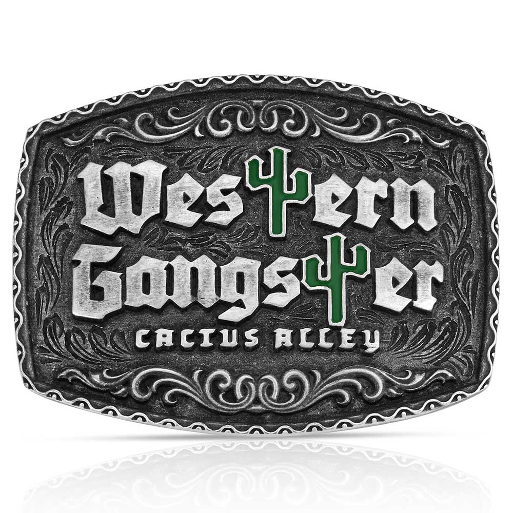 Western Gangster Attitude Belt Buckle by Montana Silversmiths