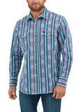 Neon Rainbow Cowboy Cut Classic Fit Pearl Snap Shirt by Wrangler