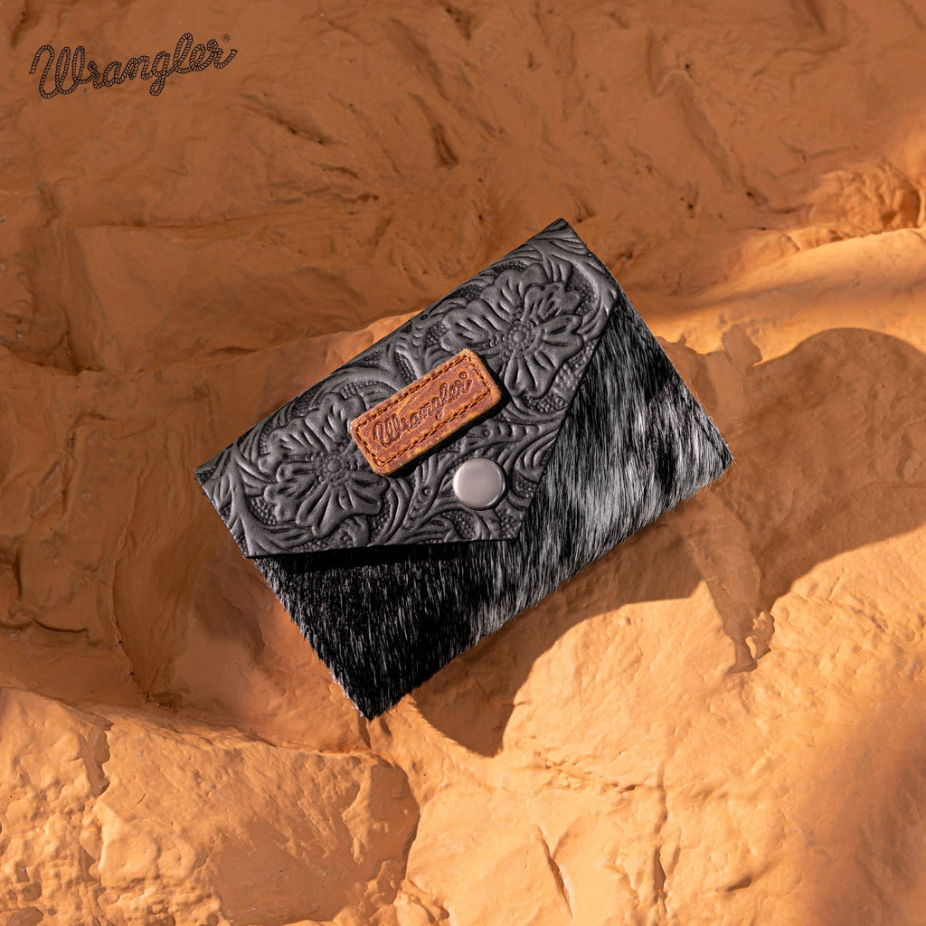 The Calico Range Carved Hide Wrangler Wallet - Black