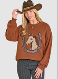 The West Desperado Horseshoe Knit Sweater By Rock & Roll Denim