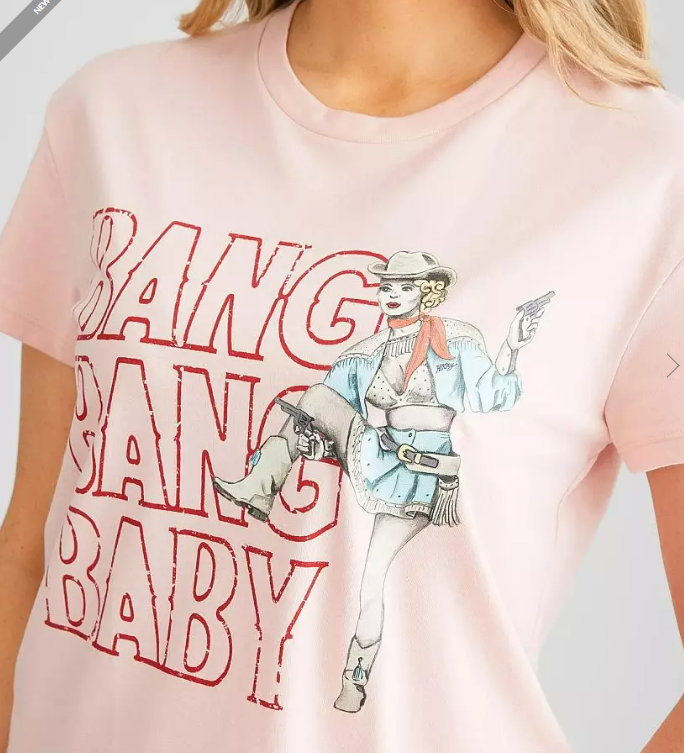 The Bang Bang Baby Tee by Hooey in Peachy Pink