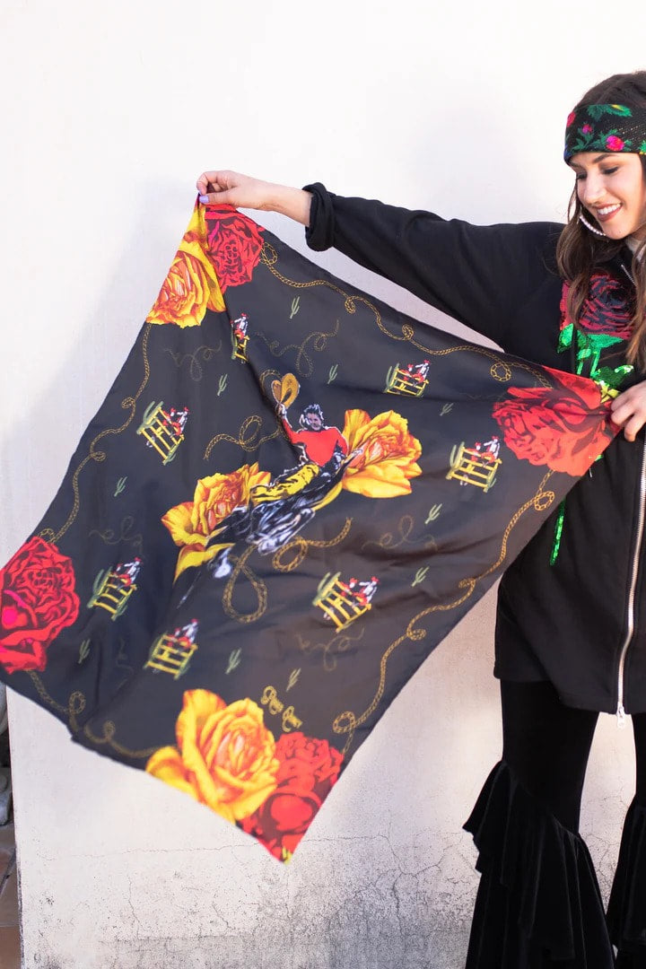 Midnight Ride 100% Silk Wild Rag by Rodeo Quincy
