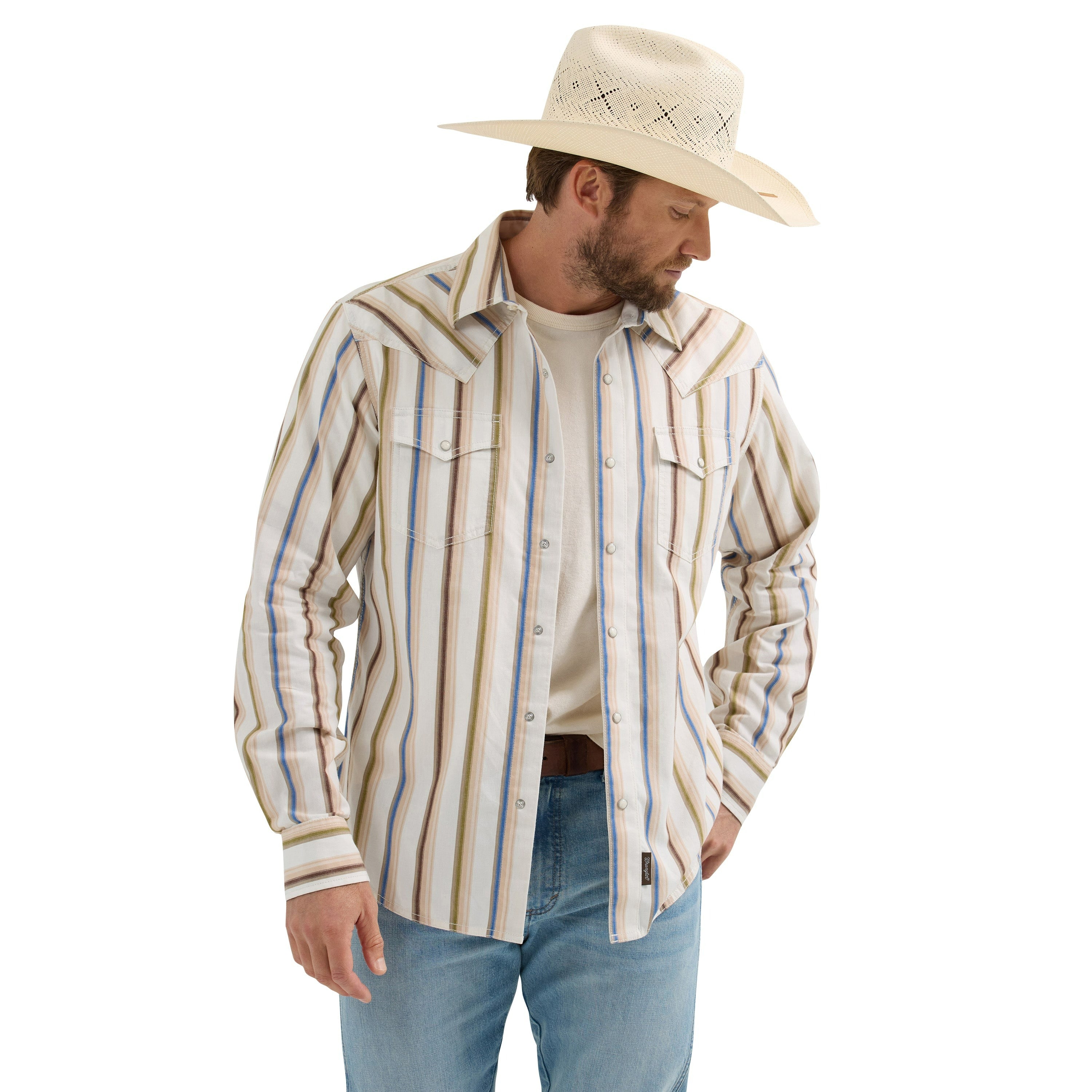 The Benson Retro Pearl Snap Shirt by Wrangler