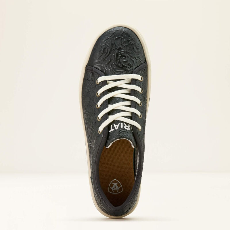 Skyler Sneaker by Ariat in Black Floral Emboss