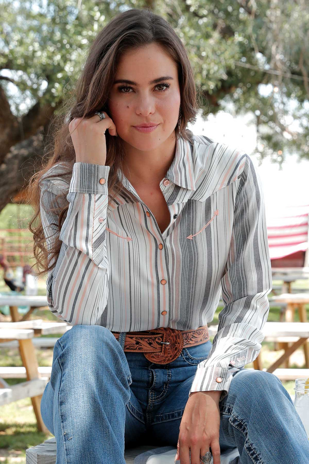 The Candy Striped Pearl Snap Shirt by Cruel