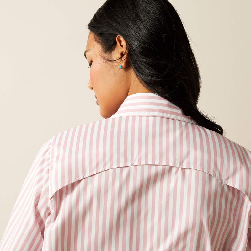 The Derby Winner VentTEK Shirt by Ariat in Strawberries n' Cream Pinstripe