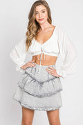 Ruffle Ranch Tiered Denim Skirt