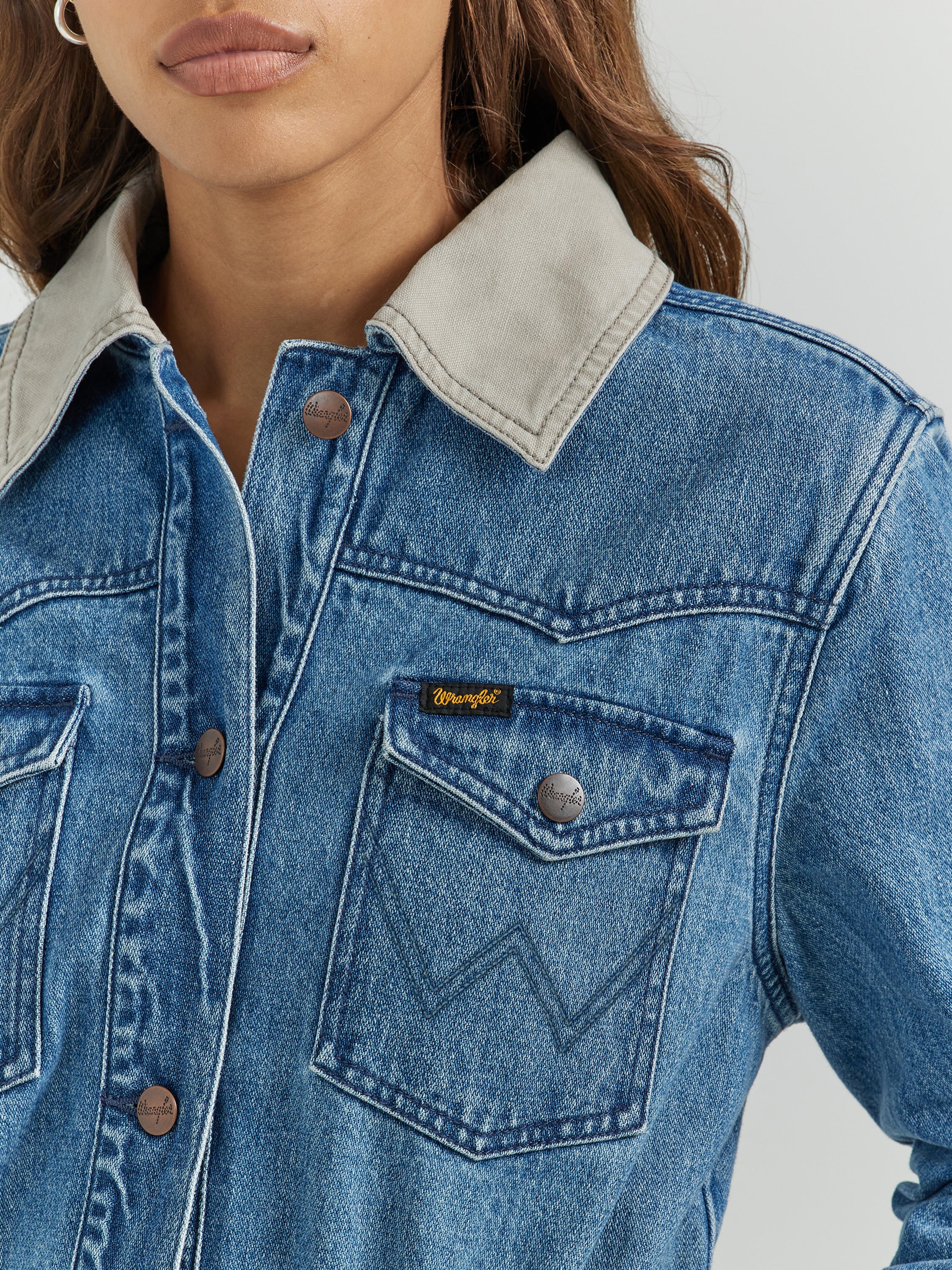 Cowboy Style Vintage Inspired Women's Denim Jacket by Wrangler Retro