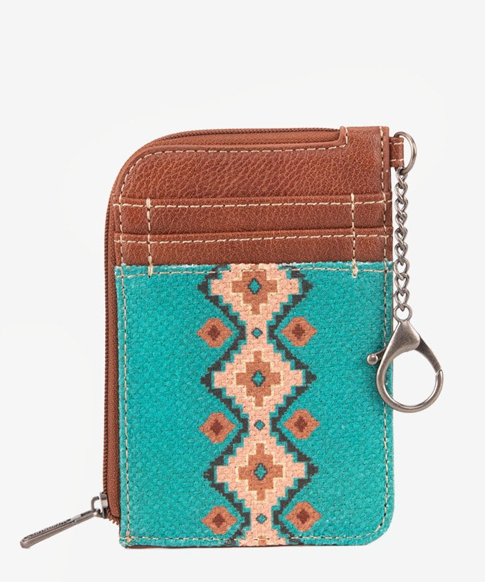 The Doc Bar Mini Zip Card Case by Wrangler - Light Turquoise