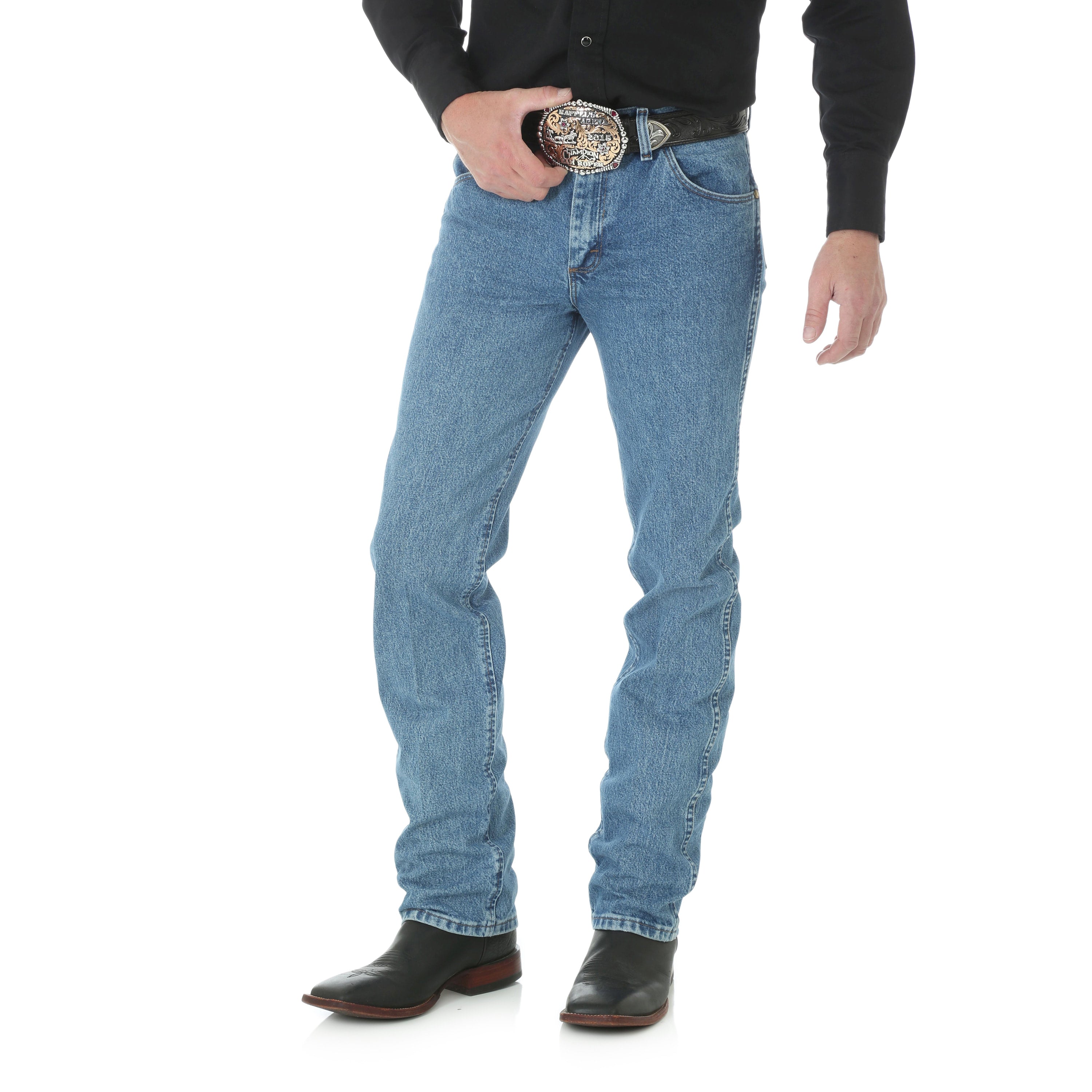 Austin Cowboy Cut Slim Fit Jeans by Wrangler in Stonewash