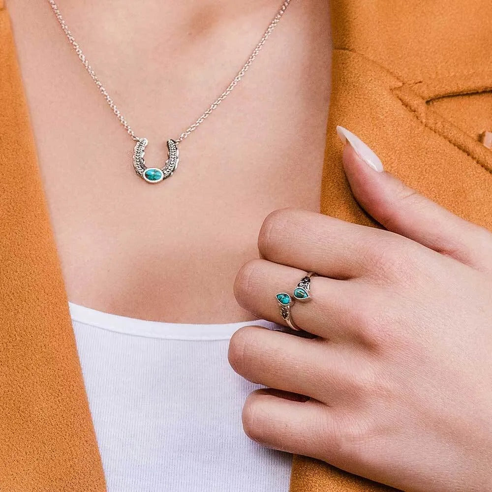 Floral Ancestors Turquoise Wrap Ring by Montana Silversmiths