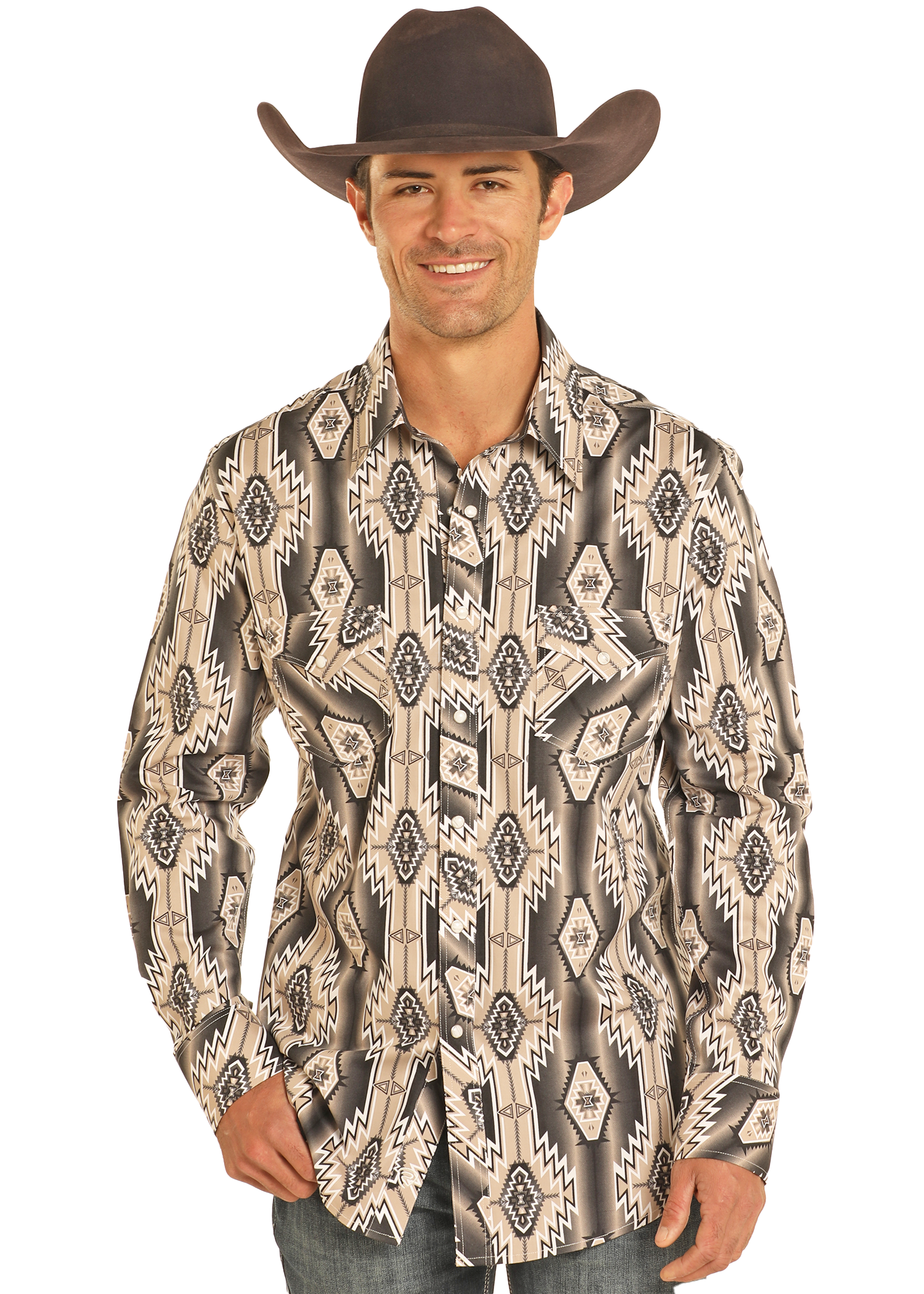 The Aldean Aztec Pearl Snap Shirt by Rock & Roll Denim