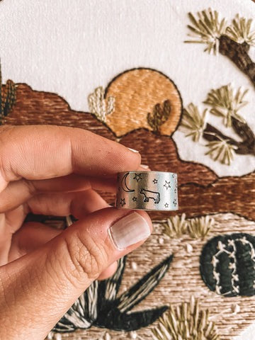 Cosmic Cows Adjustable Ring