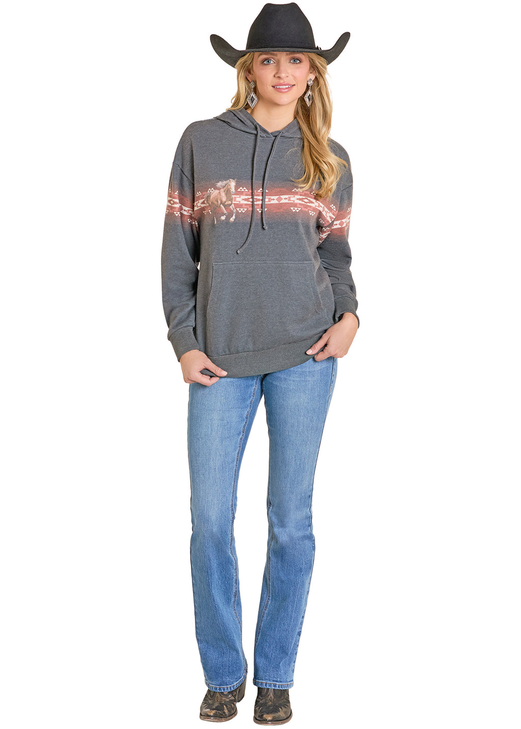 The Chestnut Cheer Borderprint Sweatshirt by Rock & Roll Denim