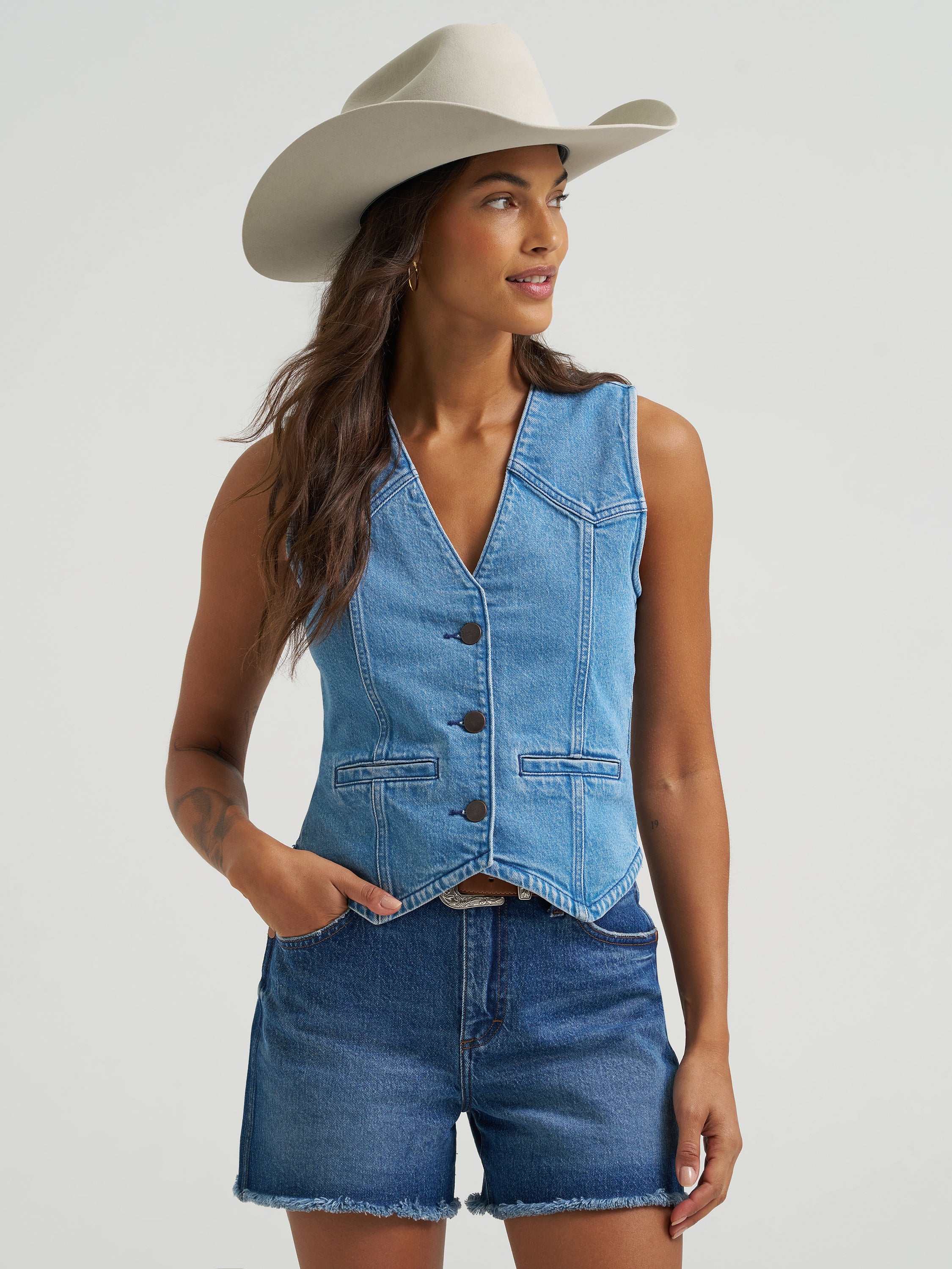 Americana Denim Vest By Wrangler