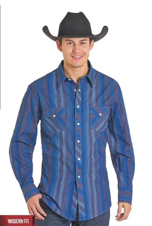 The Mississippi Blues Pearl Snap Shirt by Rock & Roll Denim
