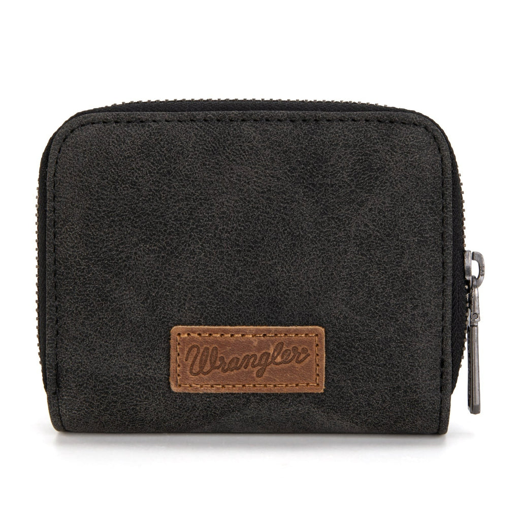 The Dotty Jane Carved Wrangler Wallet - Black