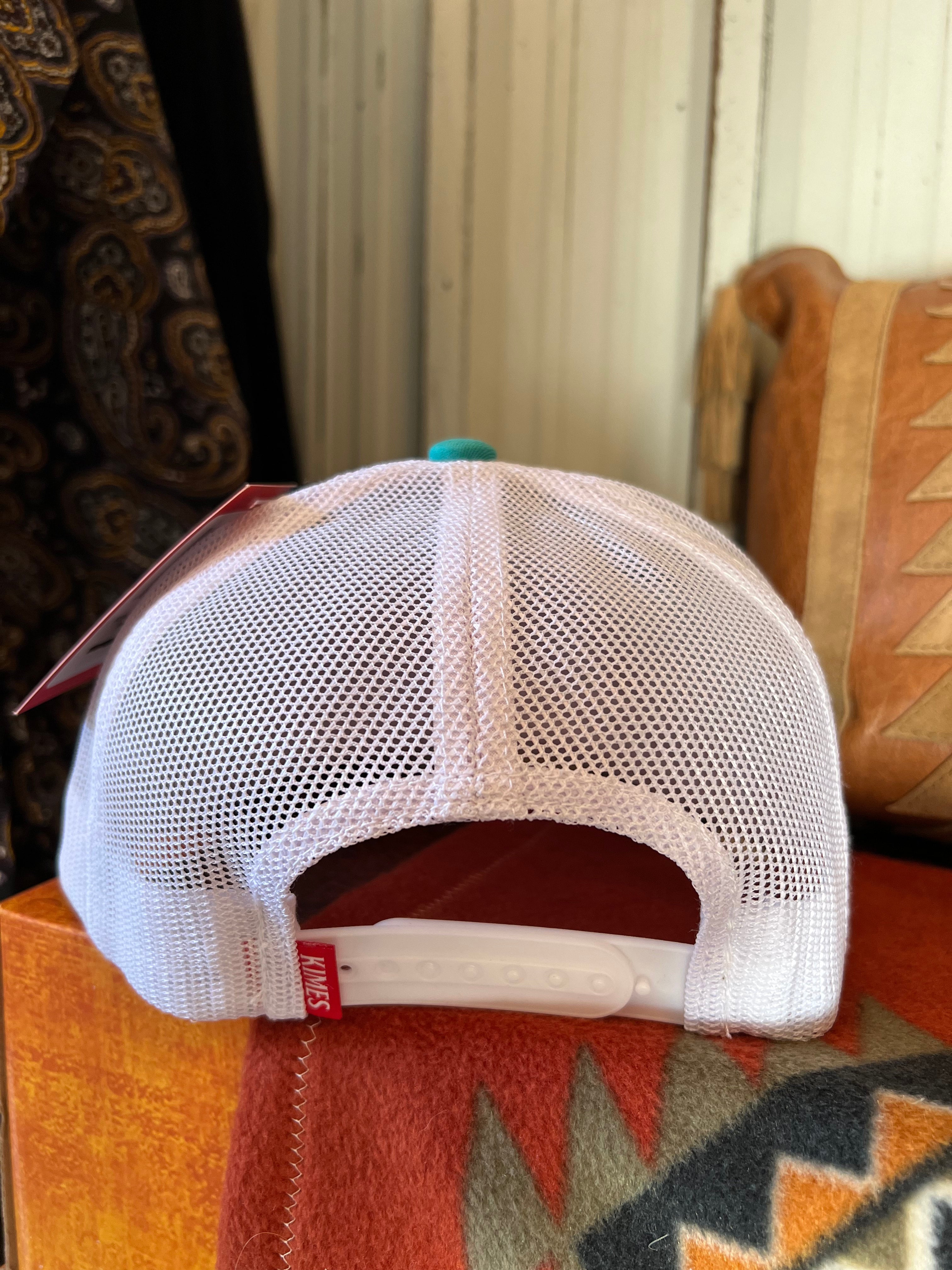 The Weekly Trucker Hat by Kimes Ranch Teal/White