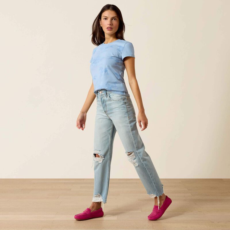 The Mirage of Horses Women's T-Shirt by ARIAT in Tropez Blue