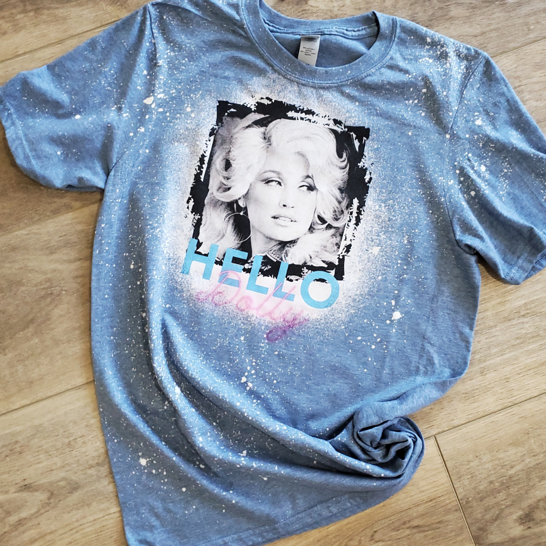 Hello Dolly Blue Bleach Tee