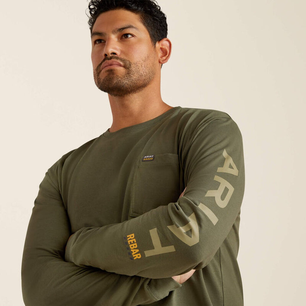 Ariat Men's Rebar Grape Leaf Long Sleeve T-Shirt