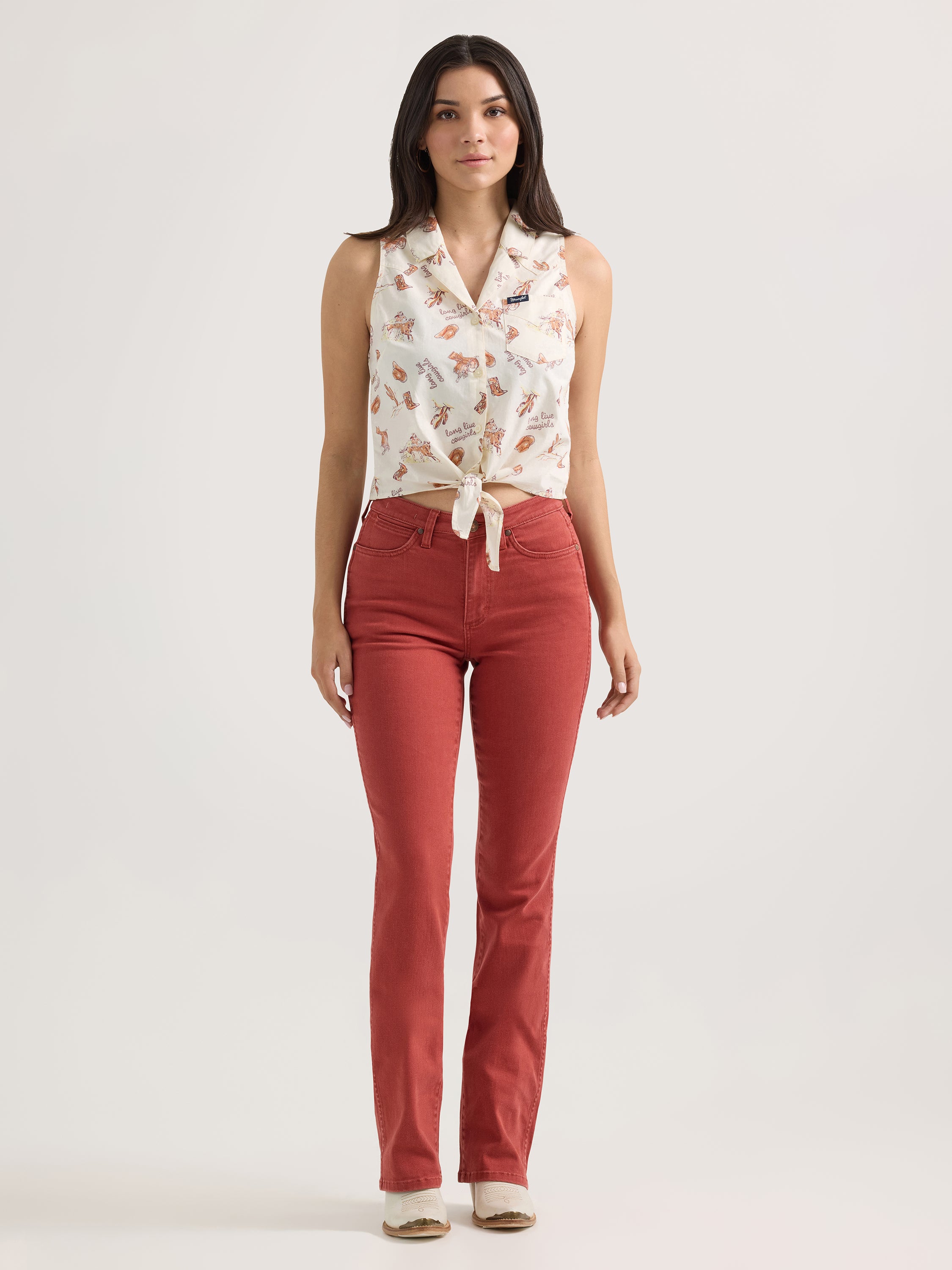 The Classic Cowgirl Timeless Sleeveless Tye Blouse by Wrangler