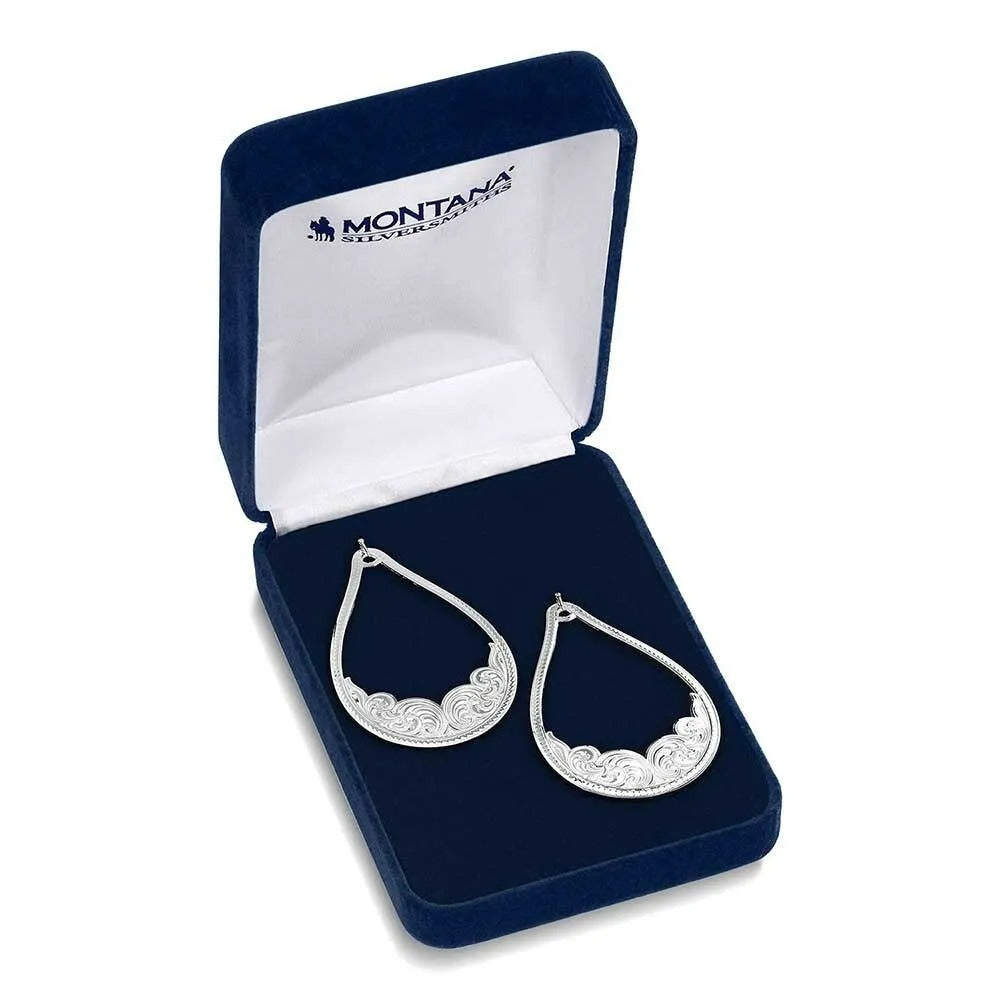 Silver Artistry Open Teardrop Earrings by Montana Silversmiths