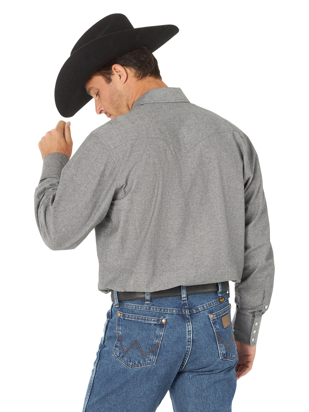 Cowboy Cut Snap Up Shirt by Wrangler in Moonless Night