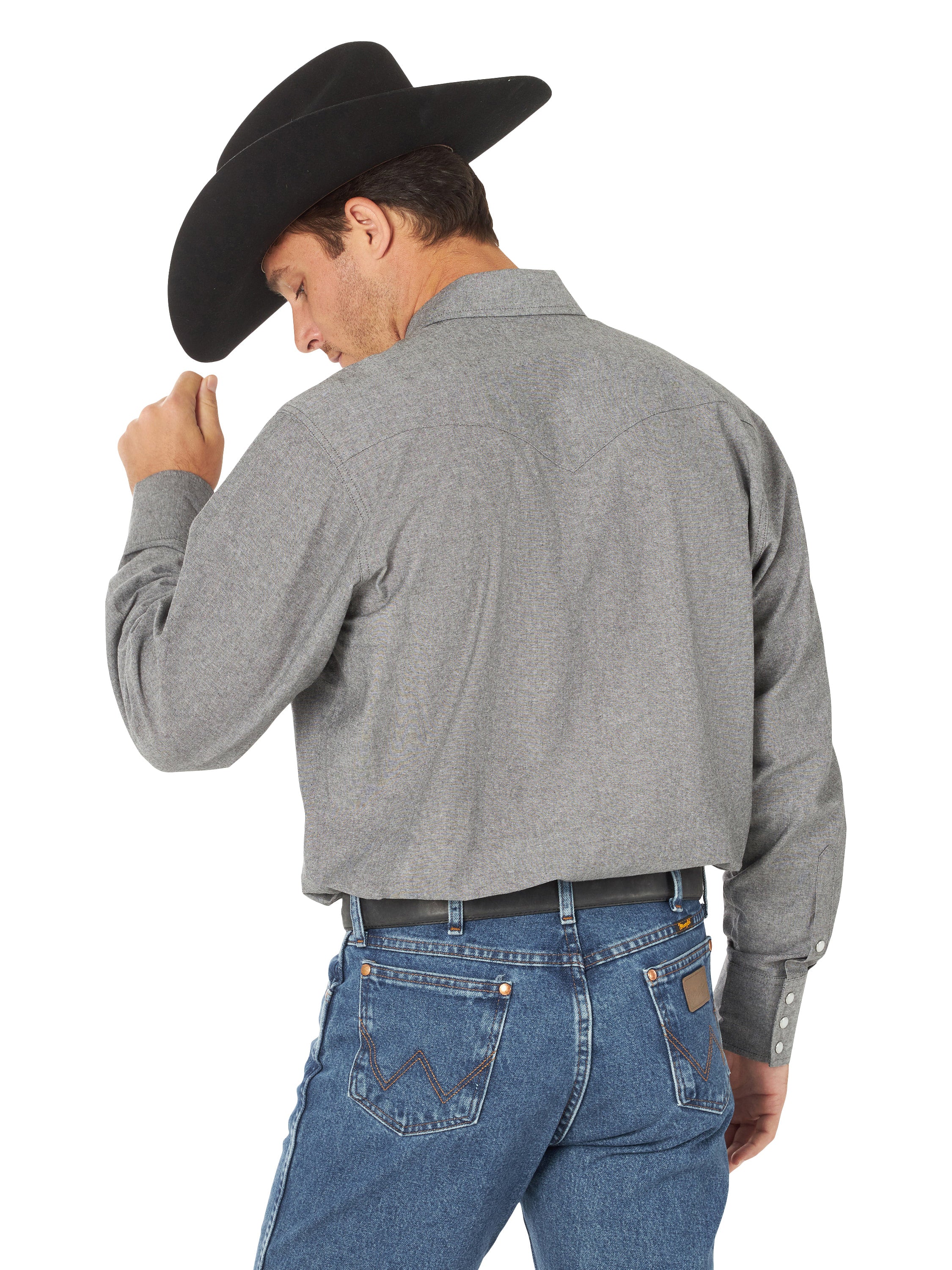 Cowboy Cut Snap Up Shirt by Wrangler in Moonless Night