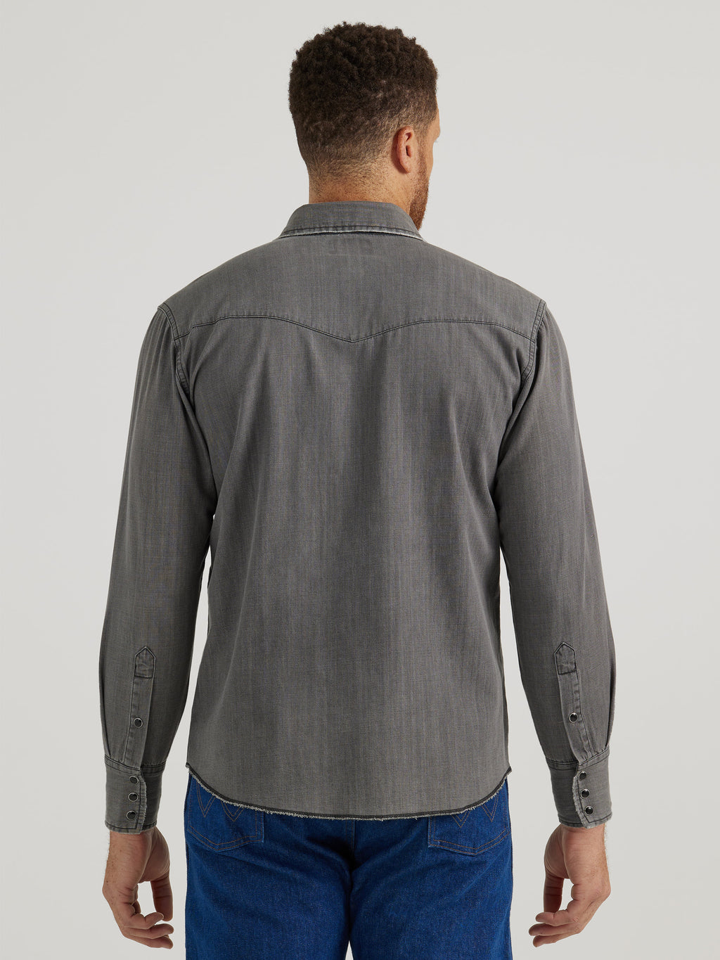 Cowboy Cut Denim Pearl Snap Shirt by Wrangler - Washed Black