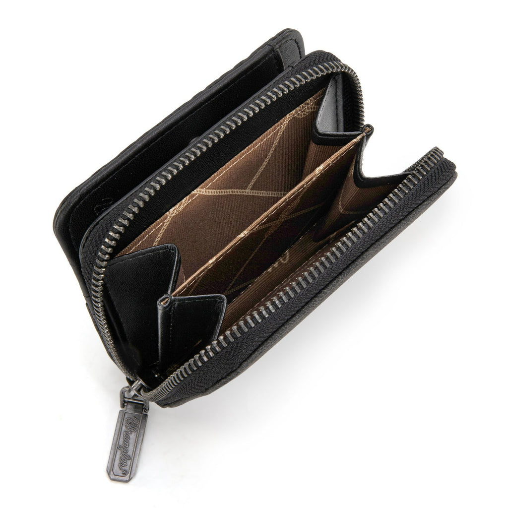 The Dotty Jane Carved Wrangler Wallet - Black