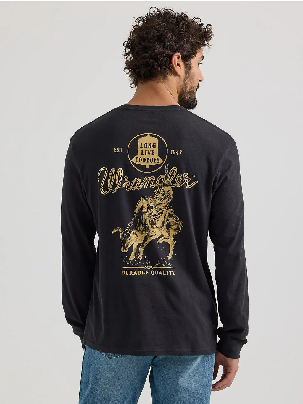 The Wild Ride Long Sleeve Black Tee by Wrangler