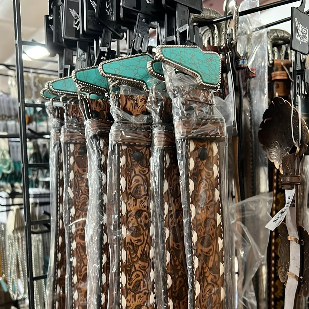 The Thunderstruck Buckstitch Belt by Angel Ranch